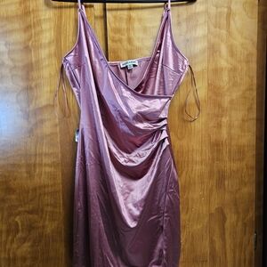 Inspired Hearts Satin Slip Dress - Dusty Rose